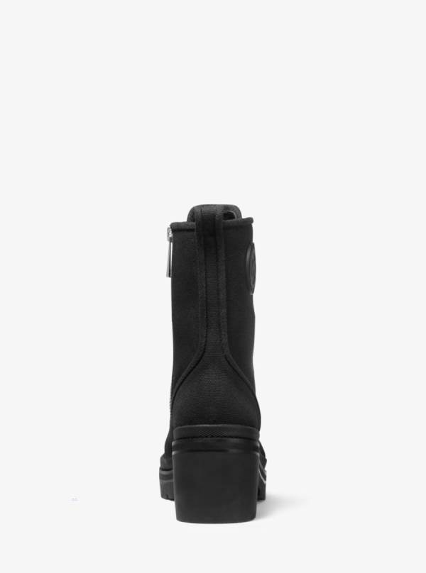 Damske Bojové topánky Michael Kors Corey Canvas Čierne - Topanky Michael Kors Outlet | QHMBA-4170